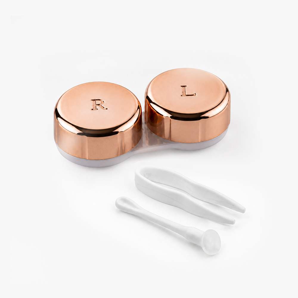 Rose 3-Piece Contact Lens Applicator Set with lens case tweezers and insertion tool