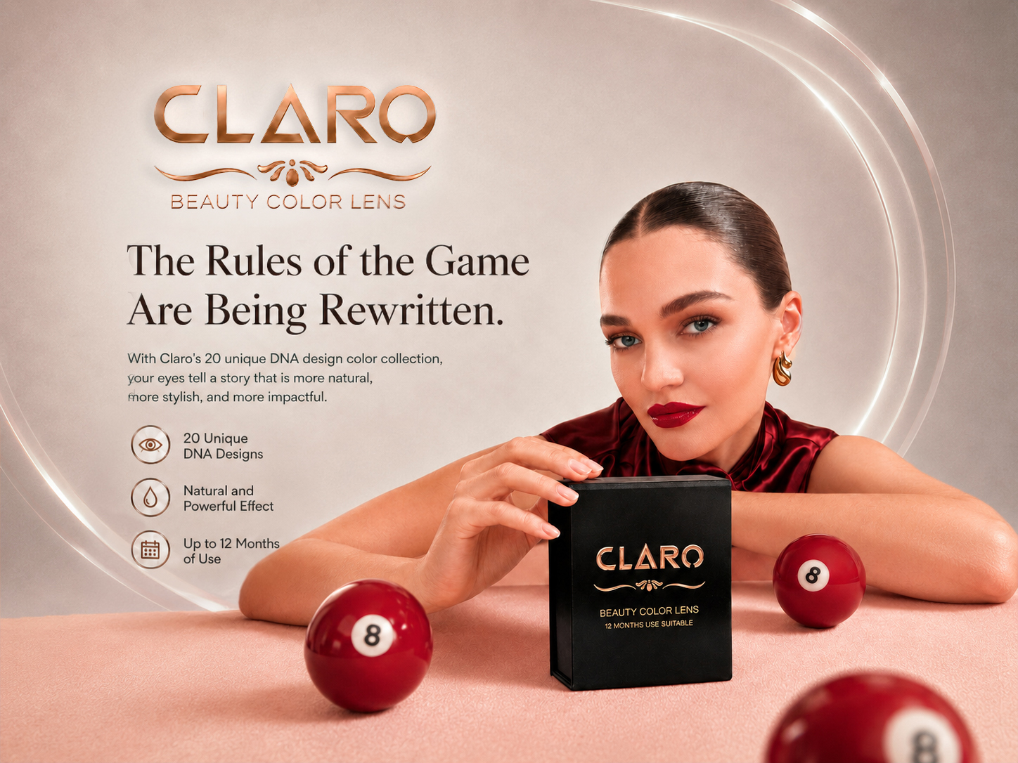 CLARO Ocre Zultanite Brown colored contact lens appearance