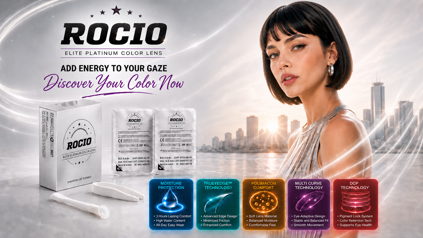 ROCIO Amon dark green colored contact lenses