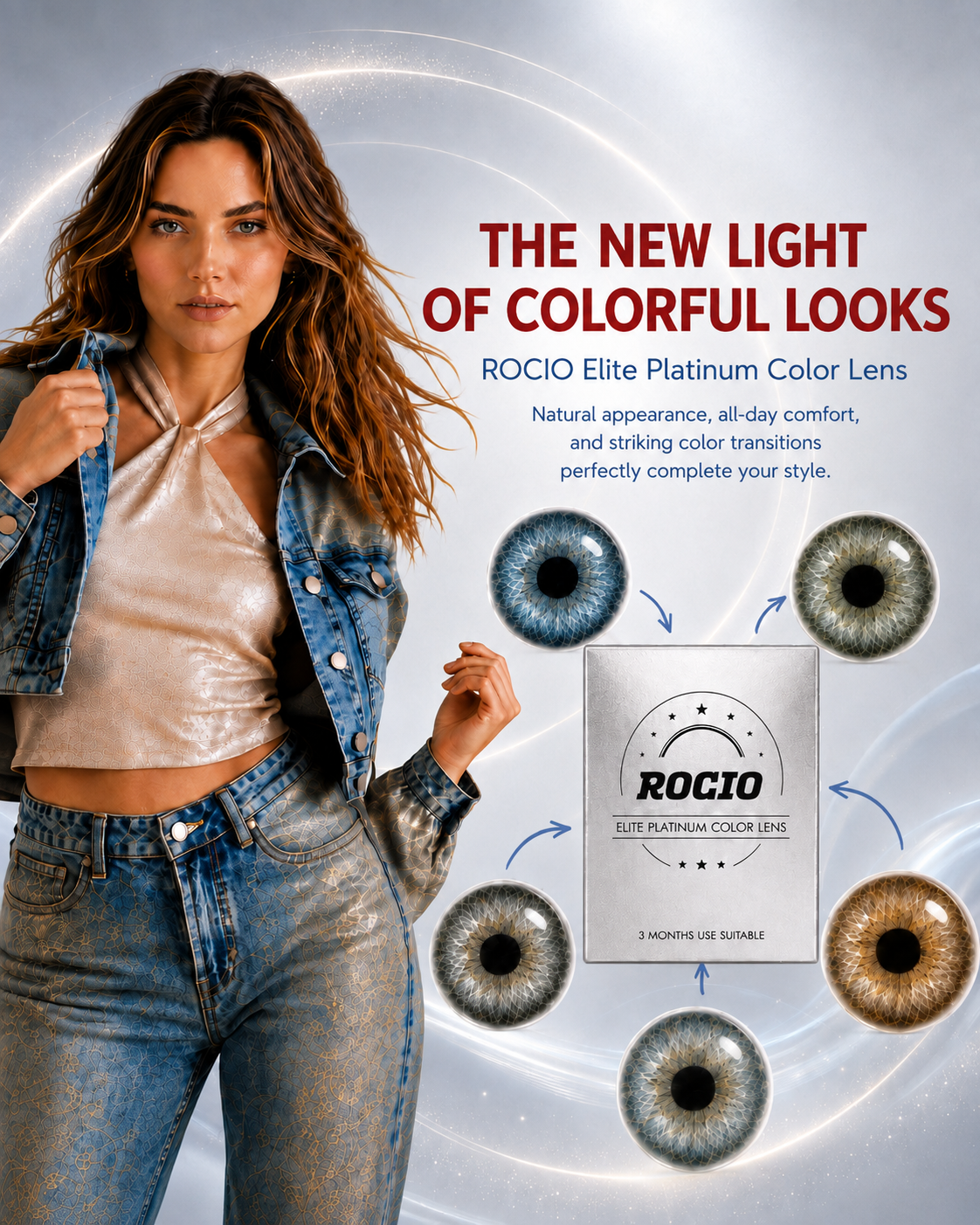 ROCIO Amon dark green contact lens appearance
